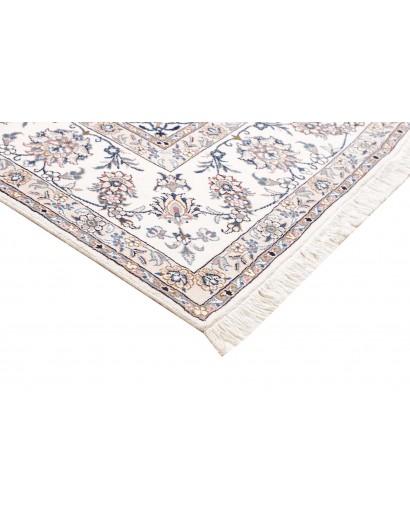 Tappeto Kashan Persia bianco azzurro 197x300