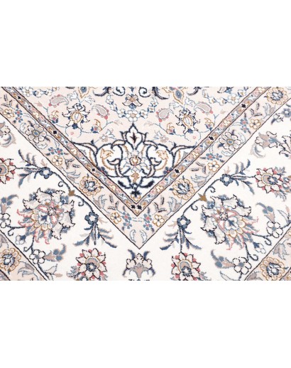 Tappeto Kashan Persia bianco azzurro 197x300