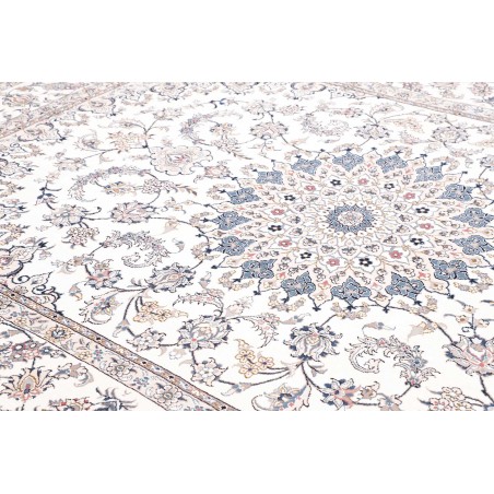 Tappeto Kashan Persia bianco azzurro 197x300