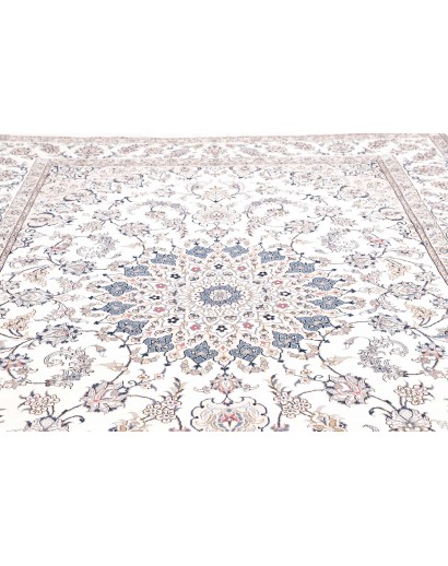 Tappeto Kashan Persia bianco azzurro 197x300