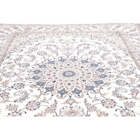 Tappeto Kashan Persia bianco azzurro 197x300