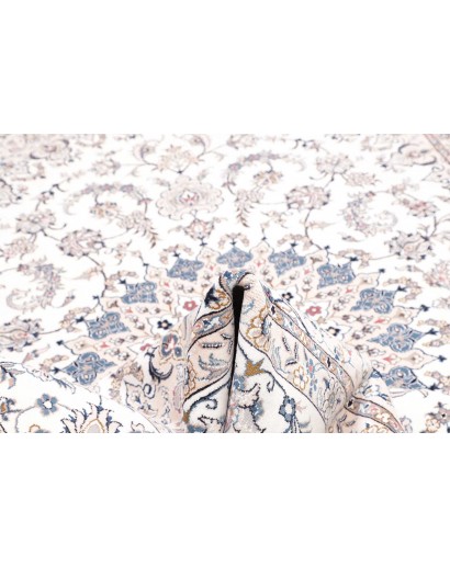 Tappeto Kashan Persia bianco azzurro 197x300
