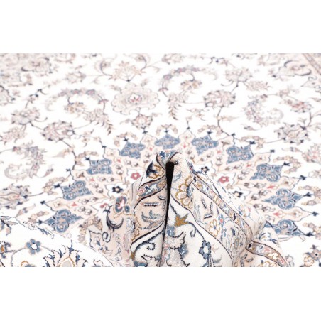 Tappeto Kashan Persia bianco azzurro 197x300