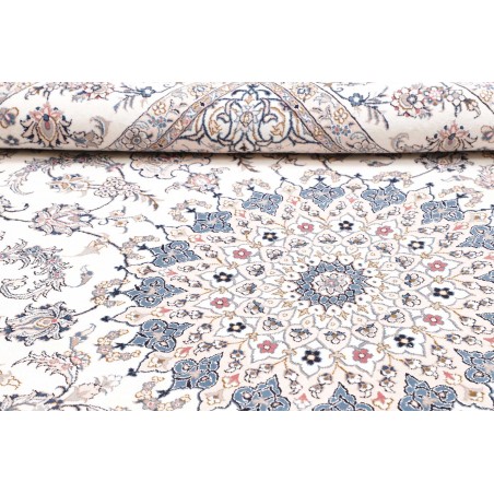 Tappeto Kashan Persia bianco azzurro 197x300