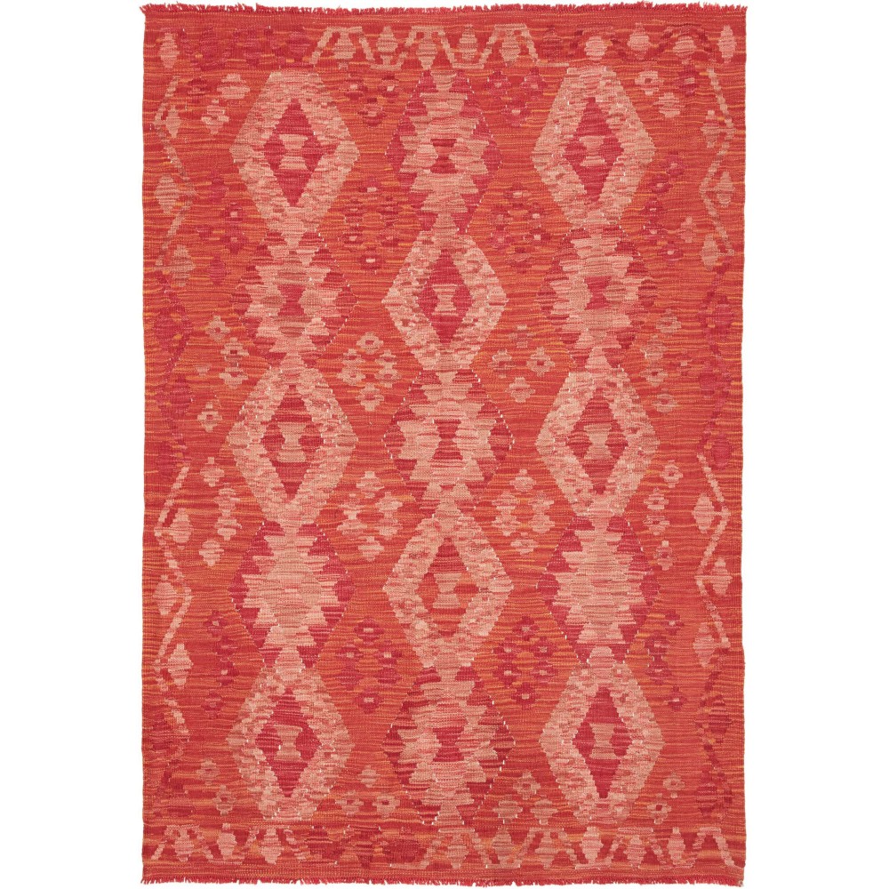 Tappeto Kilim Afghanistan rosso marrone 122x181