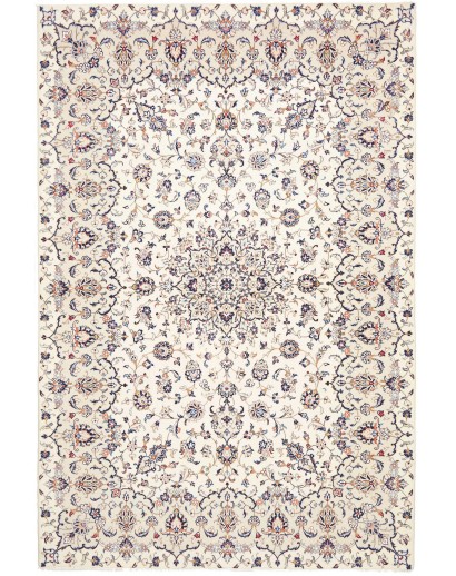 Tappeto Kashan Persia bianco grigio 197x300
