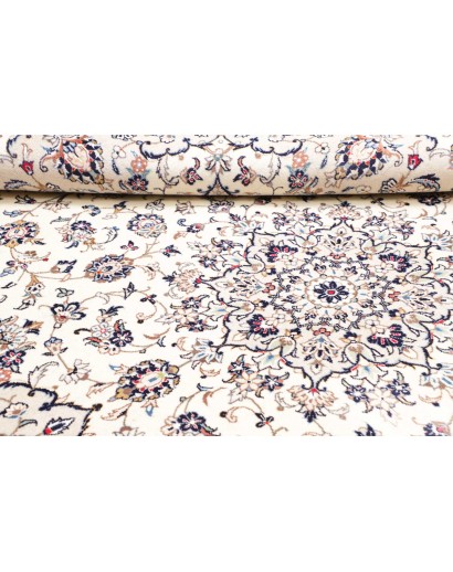Tappeto Kashan Persia bianco grigio 197x300