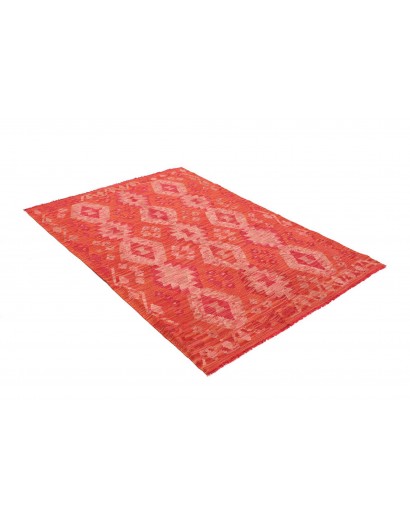 Tappeto Kilim Afghanistan rosso marrone 122x181