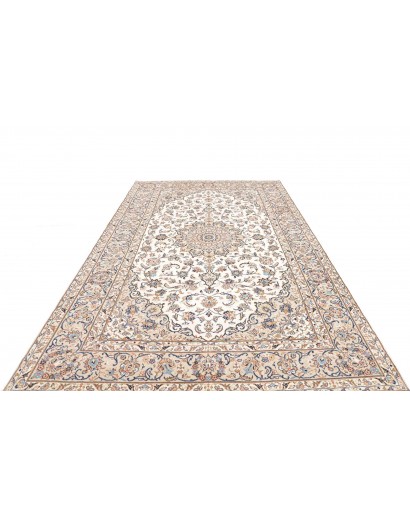 Tappeto Kashan Persia bianco marrone 200x313