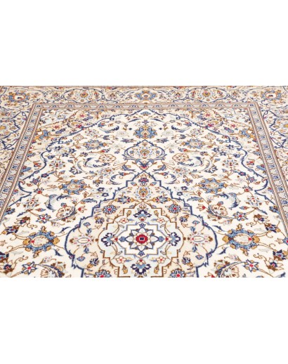 Tappeto Kashan Persia bianco grigio 198x297