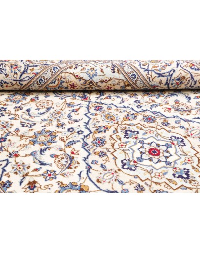 Tappeto Kashan Persia bianco grigio 198x297