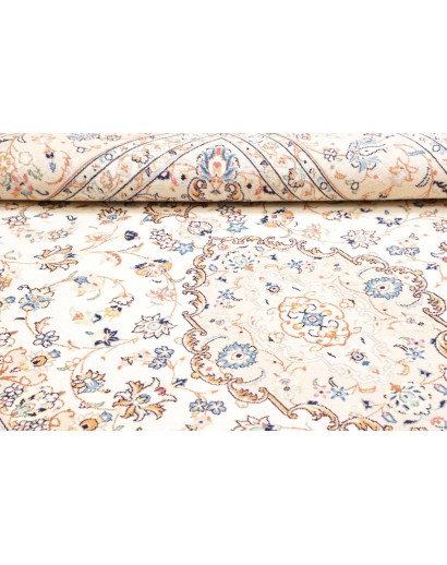 Tappeto Kashan Persia bianco marrone 196x293