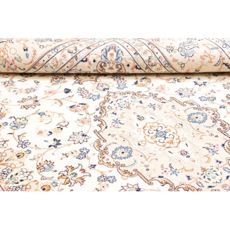 Tappeto Kashan Persia bianco marrone 196x293