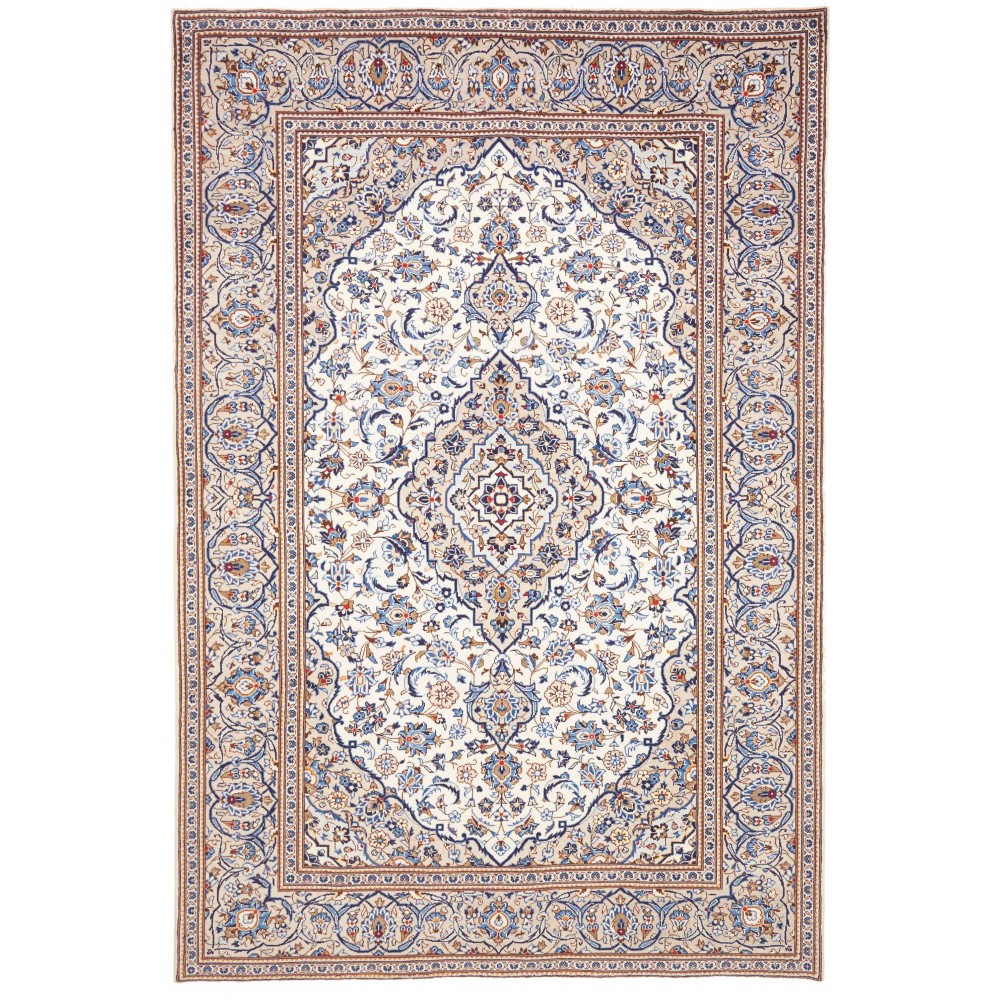 Tappeto Kashan Persia bianco marrone 200x295