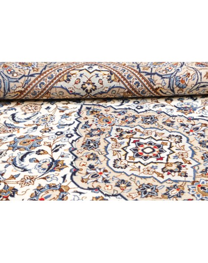 Tappeto Kashan Persia bianco marrone 200x295