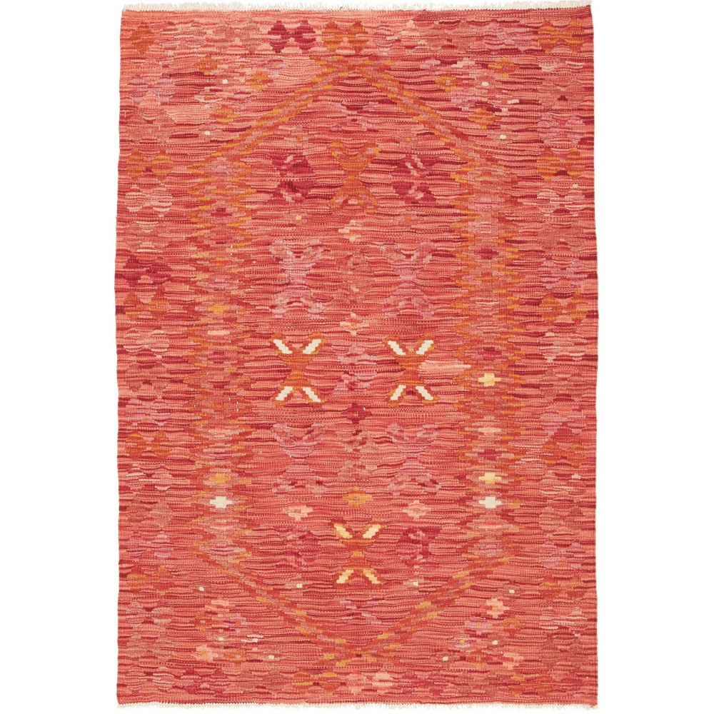 Tappeto Kilim Afghanistan rosso arancione 99x150