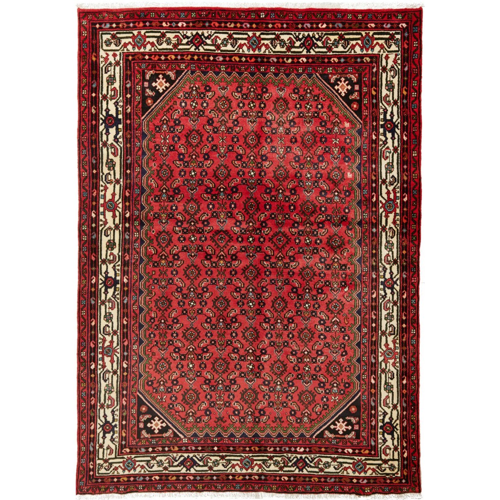 Tappeto Hamadan Persia marrone blu 143x202 Tappeto Hamadan Persia marrone blu 143x202