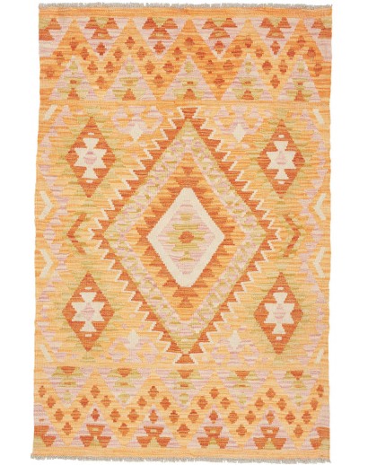 Tappeto Kilim Afghanistan marrone rosso 100x152