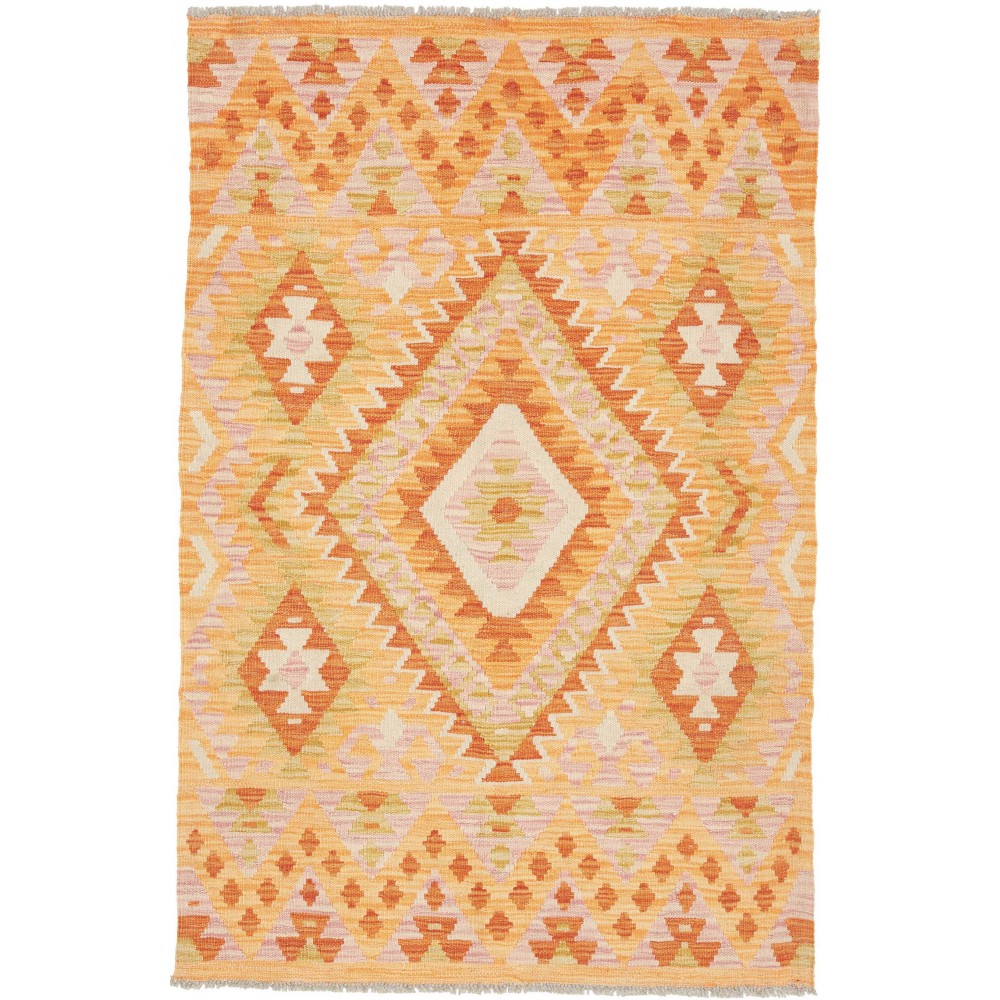 Tappeto Kilim Afghanistan marrone rosso 100x152