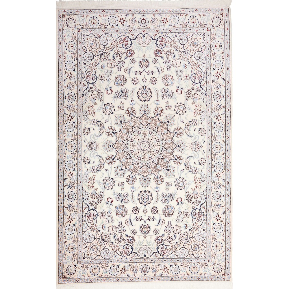 Tappeto Nain 9La Persia bianco grigio 140x220 Tappeto Nain 9La Persia bianco grigio 140x220