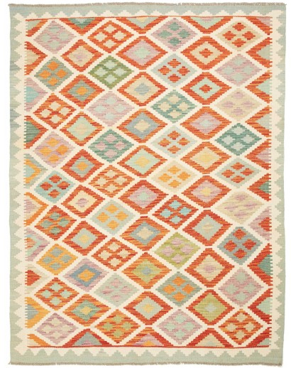 Tappeto Kilim Afghanistan giallo rosso 149x196