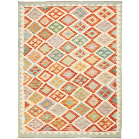 Tappeto Kilim Afghanistan giallo rosso 149x196