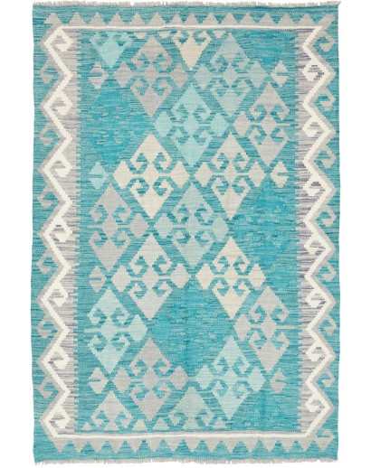 Tappeto Kilim Afghanistan beige blu 106x159