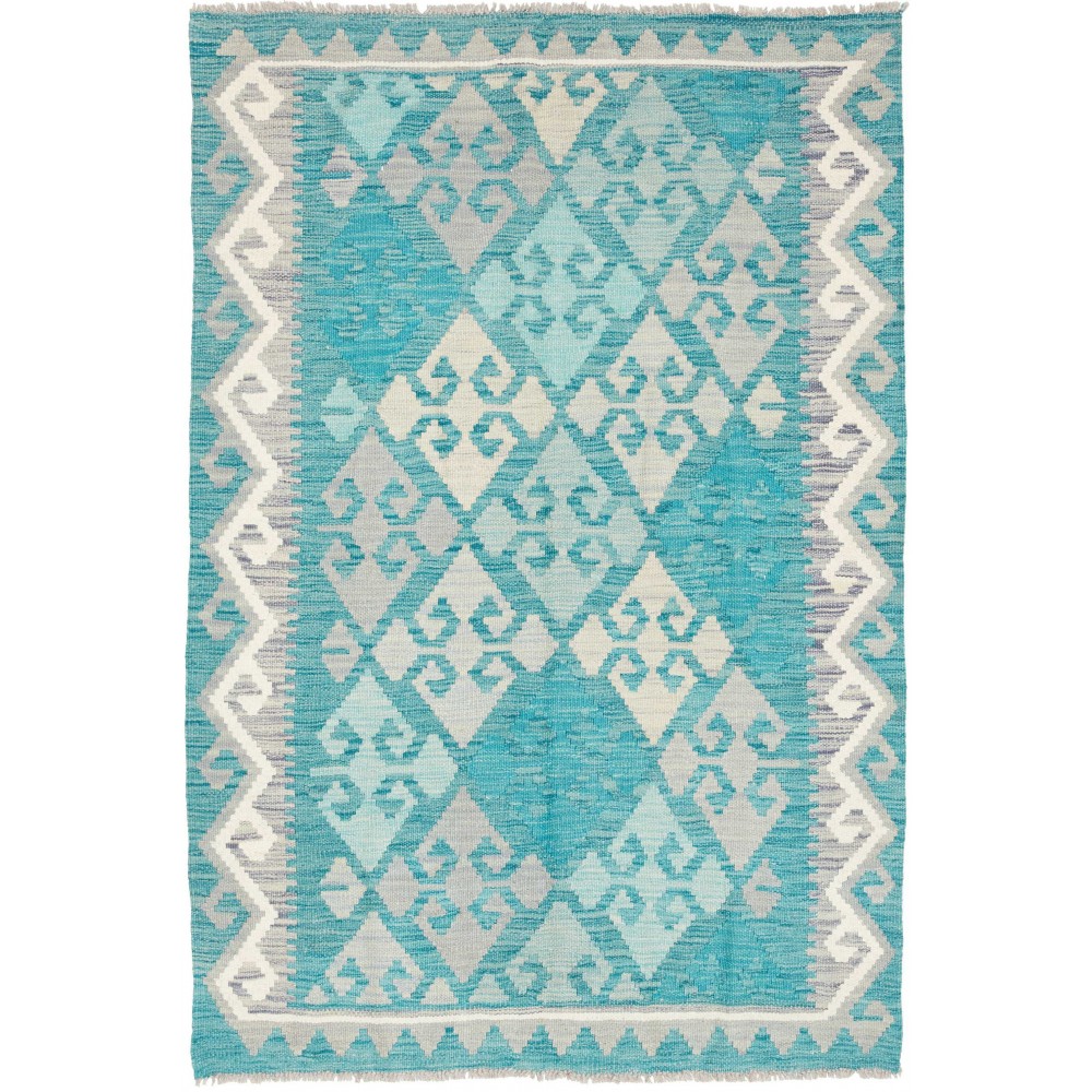 Tappeto Kilim Afghanistan beige blu 106x159