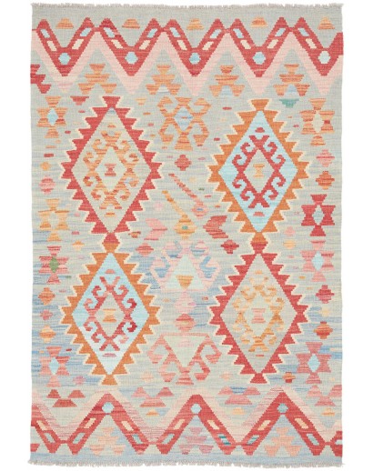 Tappeto Kilim Afghanistan beige rosso 105x157