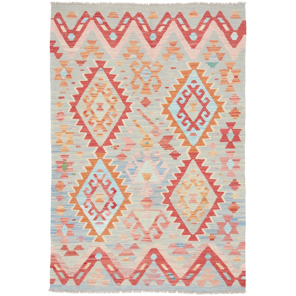 Tappeto Kilim Afghanistan beige rosso 105x157
