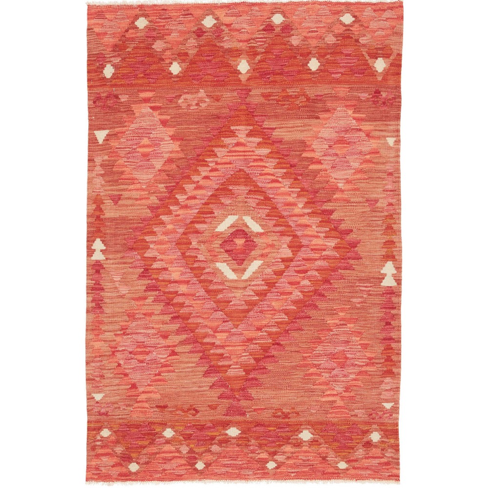 Tappeto Kilim Afghanistan rosso arancione 100x155