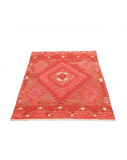 Tappeto Kilim Afghanistan rosso arancione 100x155