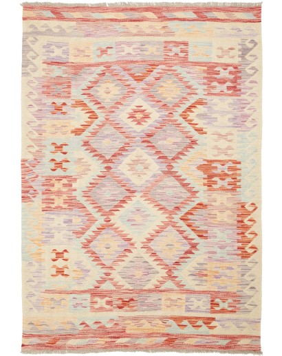 Tappeto Kilim Afghanistan giallo marrone 143x207