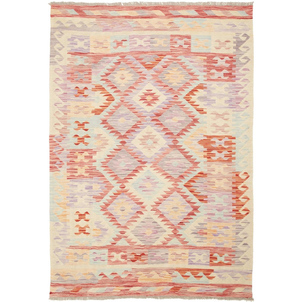 Tappeto Kilim Afghanistan giallo marrone 143x207