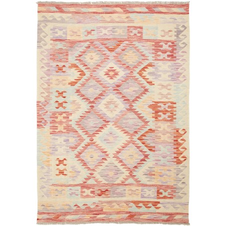 Tappeto Kilim Afghanistan giallo marrone 143x207