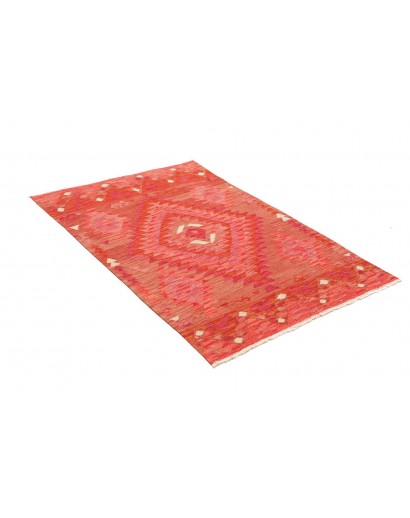 Tappeto Kilim Afghanistan rosso arancione 100x155