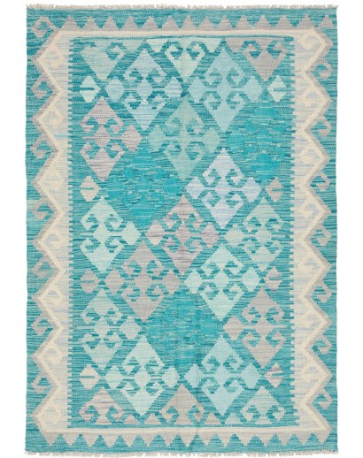 Tappeto Kilim Afghanistan beige blu 103x151