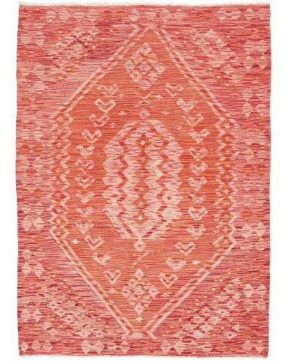 Tappeto Kilim Afghanistan arancione rosso 105x146