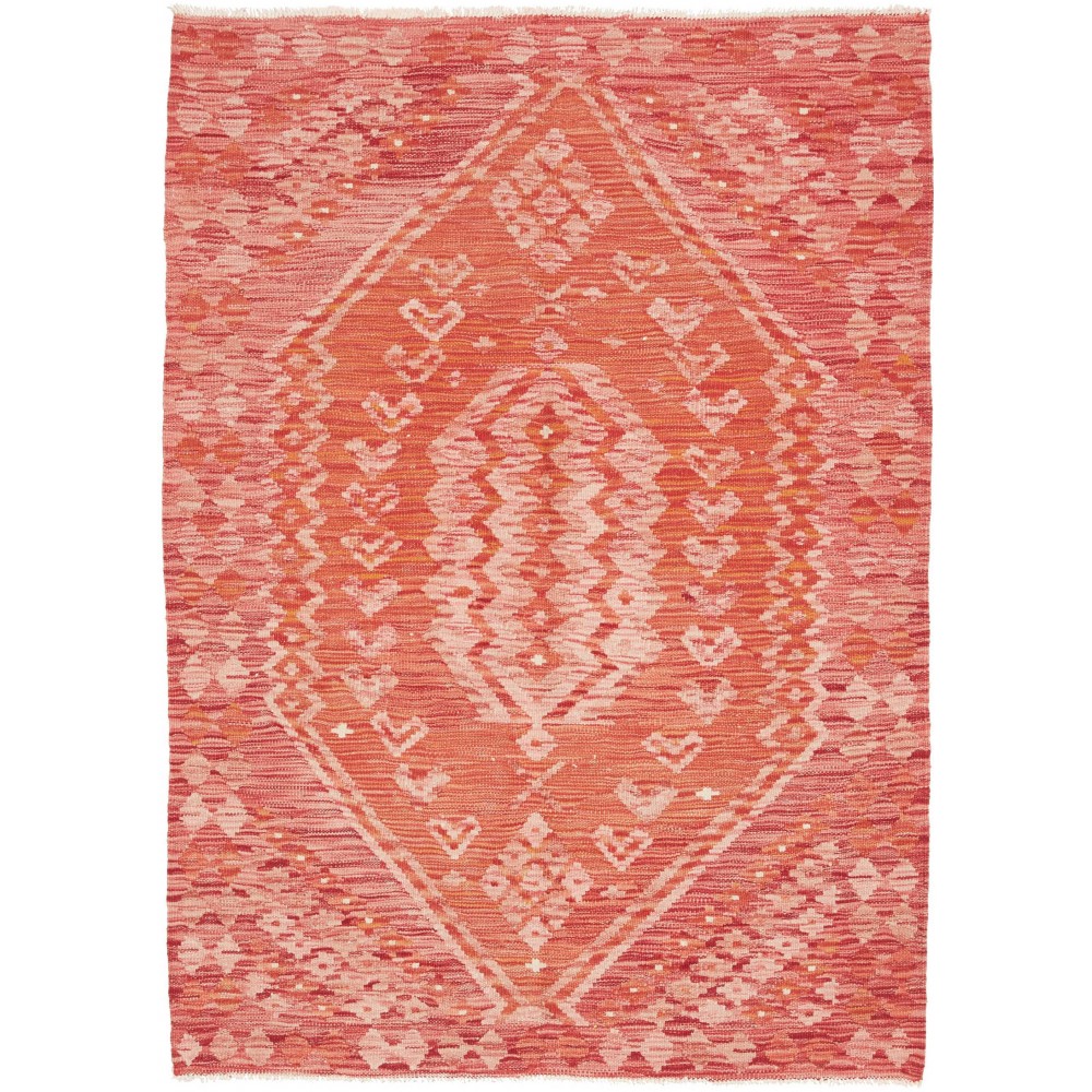 Tappeto Kilim Afghanistan arancione rosso 105x146