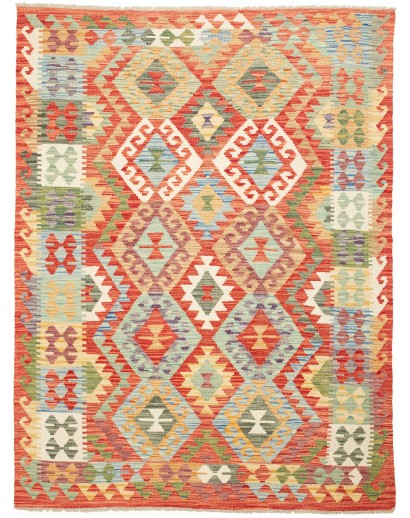 Tappeto Kilim Afghanistan marrone rosso 152x202