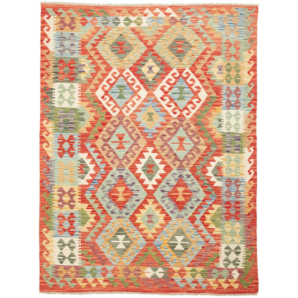 Tappeto Kilim Afghanistan marrone rosso 152x202