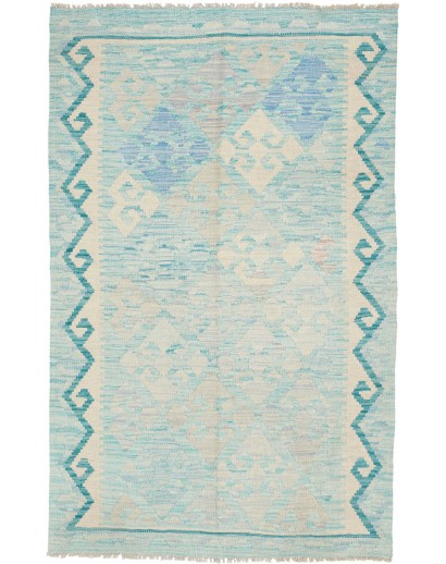 Tappeto Kilim Afghanistan beige blu 95x154