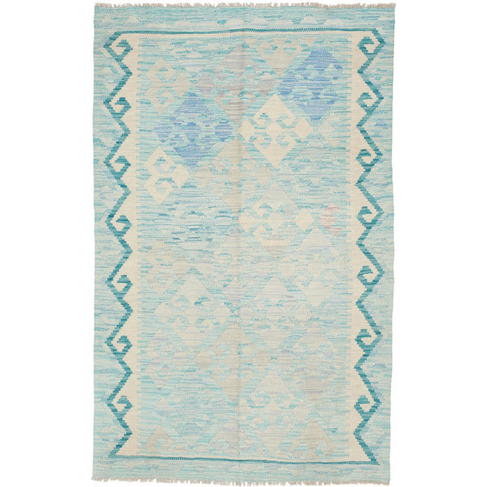 Tappeto Kilim Afghanistan beige blu 95x154