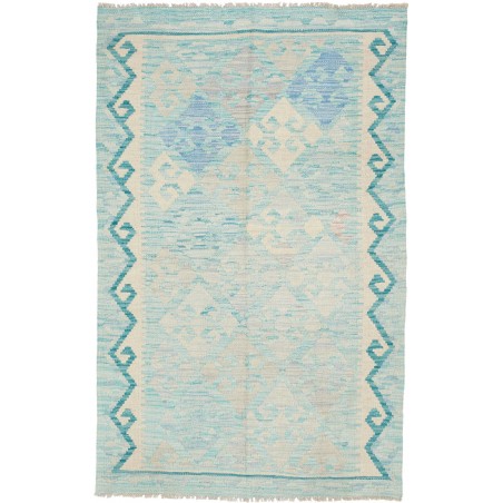 Tappeto Kilim Afghanistan beige blu 95x154
