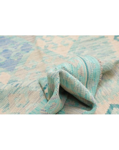 Tappeto Kilim Afghanistan beige blu 95x154