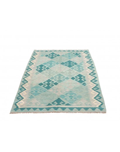 Tappeto Kilim Afghanistan bianco blu 102x155