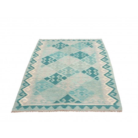 Tappeto Kilim Afghanistan bianco blu 102x155