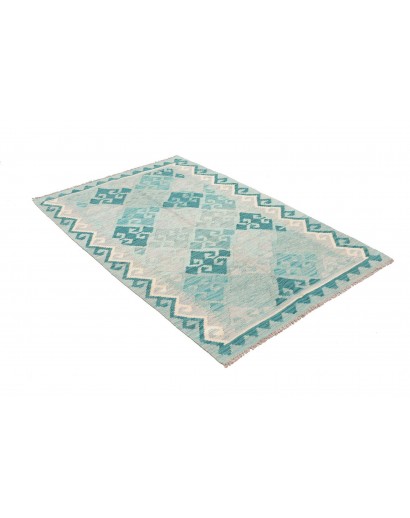 Tappeto Kilim Afghanistan bianco blu 102x155