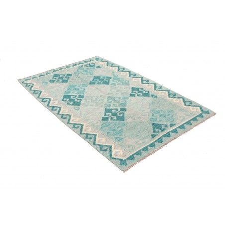 Tappeto Kilim Afghanistan bianco blu 102x155