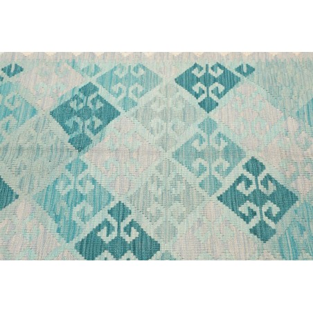 Tappeto Kilim Afghanistan bianco blu 102x155